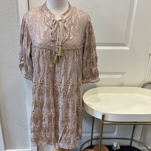 Uncle Frank Pink and Gold Mini Dress